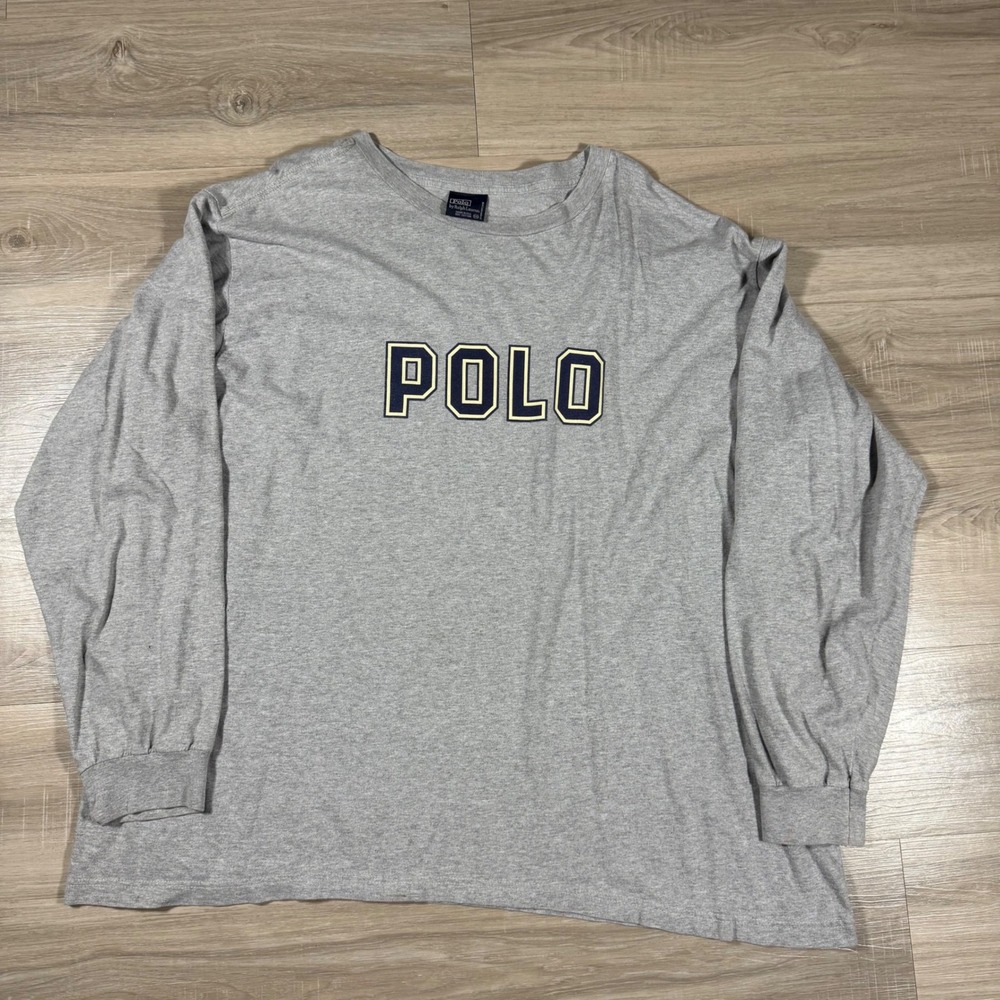 Polo Ralph Lauren Vintage 90s T Shirt Spell Out Logo Made in USA Size 2XL‎